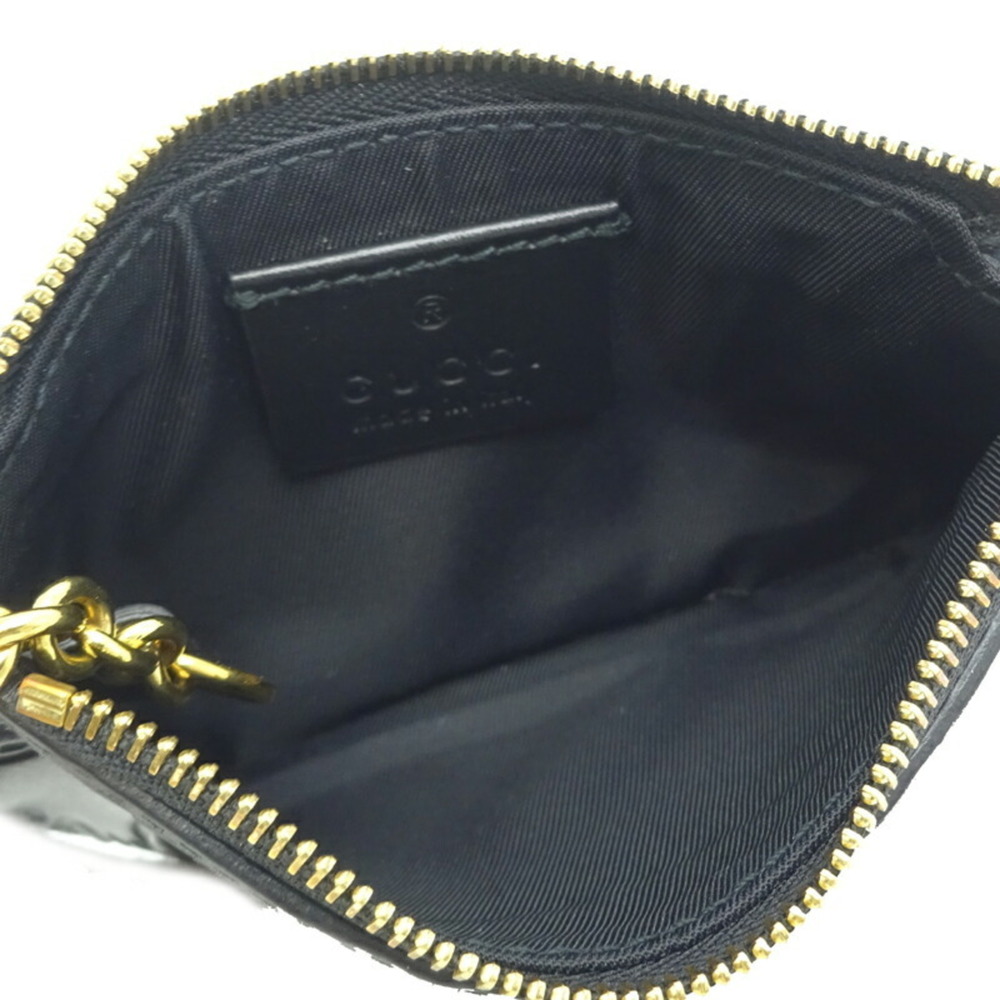 Gucci Coin Case Women's and Men's 447964 Striped Leather Black - Picture 5 of 9